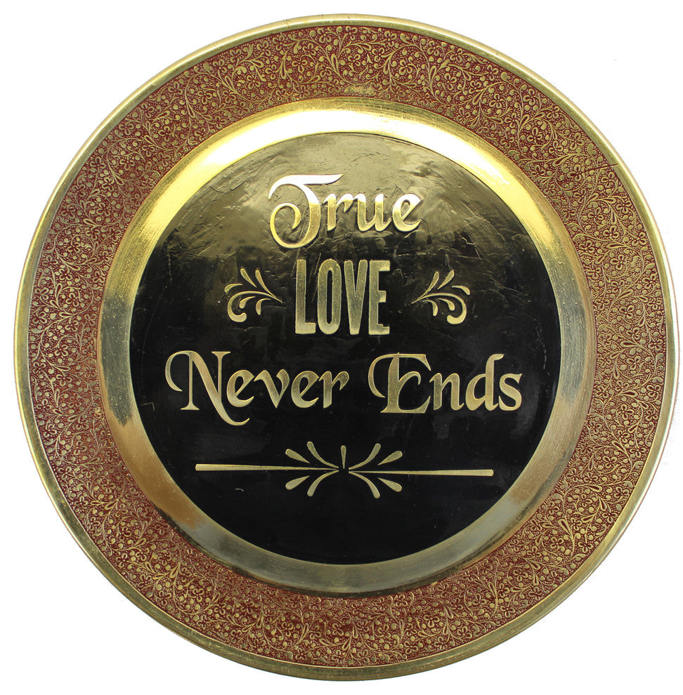 Natural Geo True Love Never Ends Wall Hanging Brass Accent Plate