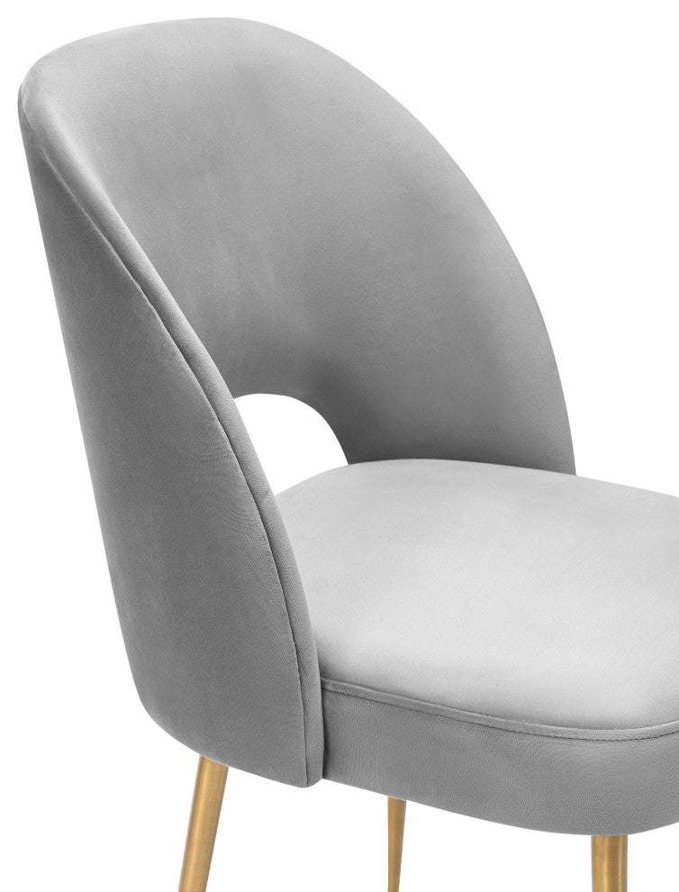 Swell Velvet Chair, Light Gray