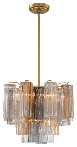 CRYSTORAMA Addis 4 Light Aged Brass Chandelier