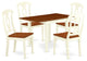 5Pc Dinette Set, Small Table, 4 Chairs, Asian Hardwood Seat, Buttermilk-Cherry
