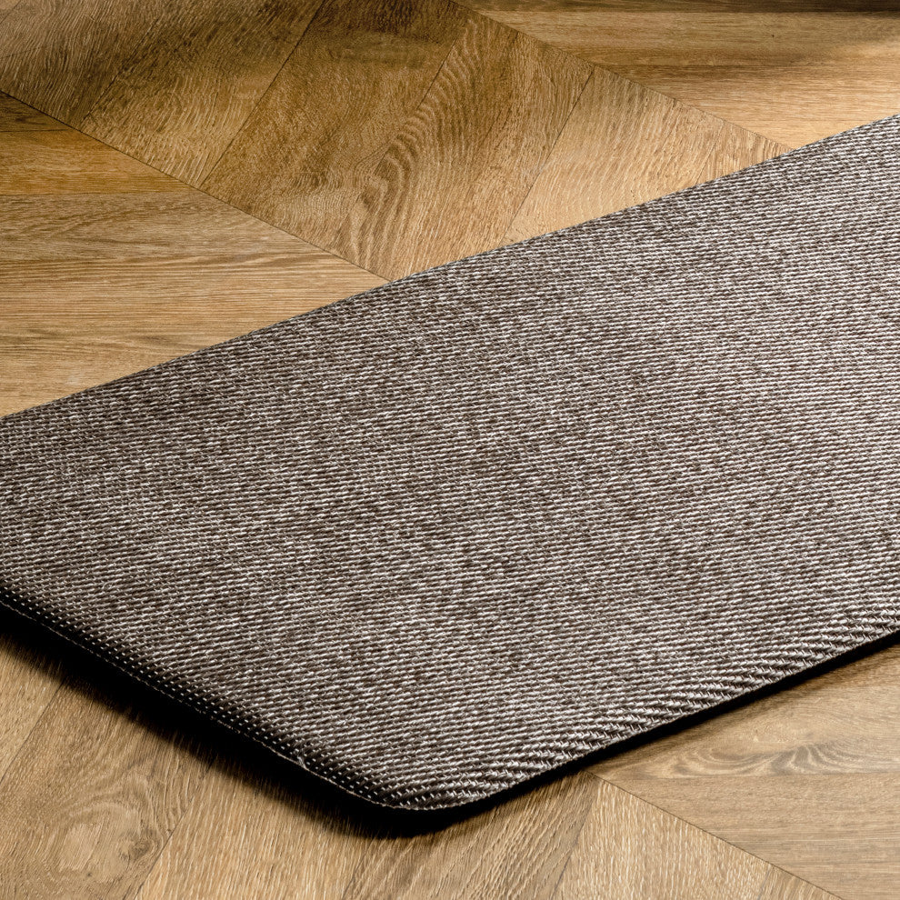 Nuloom Casual Braided Anti Fatigue Kitchen Comfort Mat, Dark Grey, 18"x30"