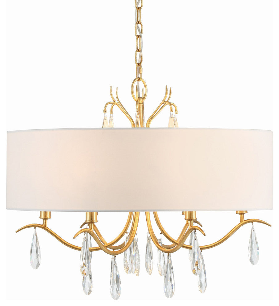Crystorama Lighting Group ROL-18806 Rollins 6 Light 24"W Crystal - Antique Gold
