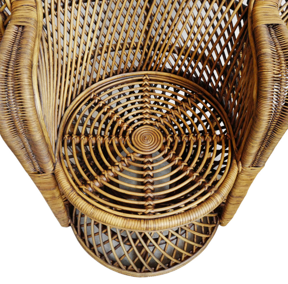 Tea Stain Perindo Peacock Wicker Chair