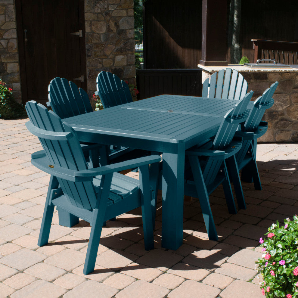 Muskoka 7-Piece 42x84 Dining Set, Weathered Acorn, Nantucket Blue