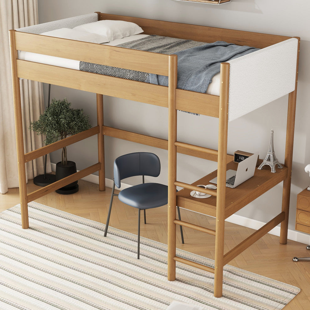 Gewnee Twin Size Loft Bed with Desk