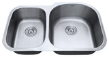 Ruvati RVM4605 Undermount 16 Gauge 34" Right Configuration Double Kitchen Sink