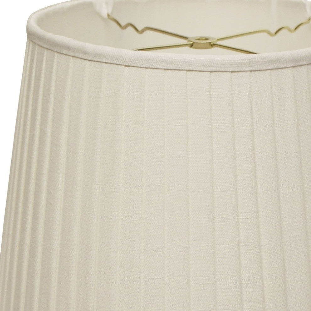 20" White Paperback Linen Lampshade With Side Pleats