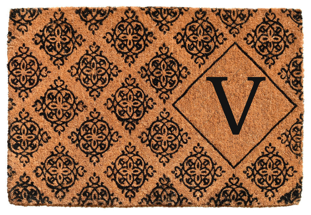 Regency Monogram Doormat, 24"x36"x1.5", V