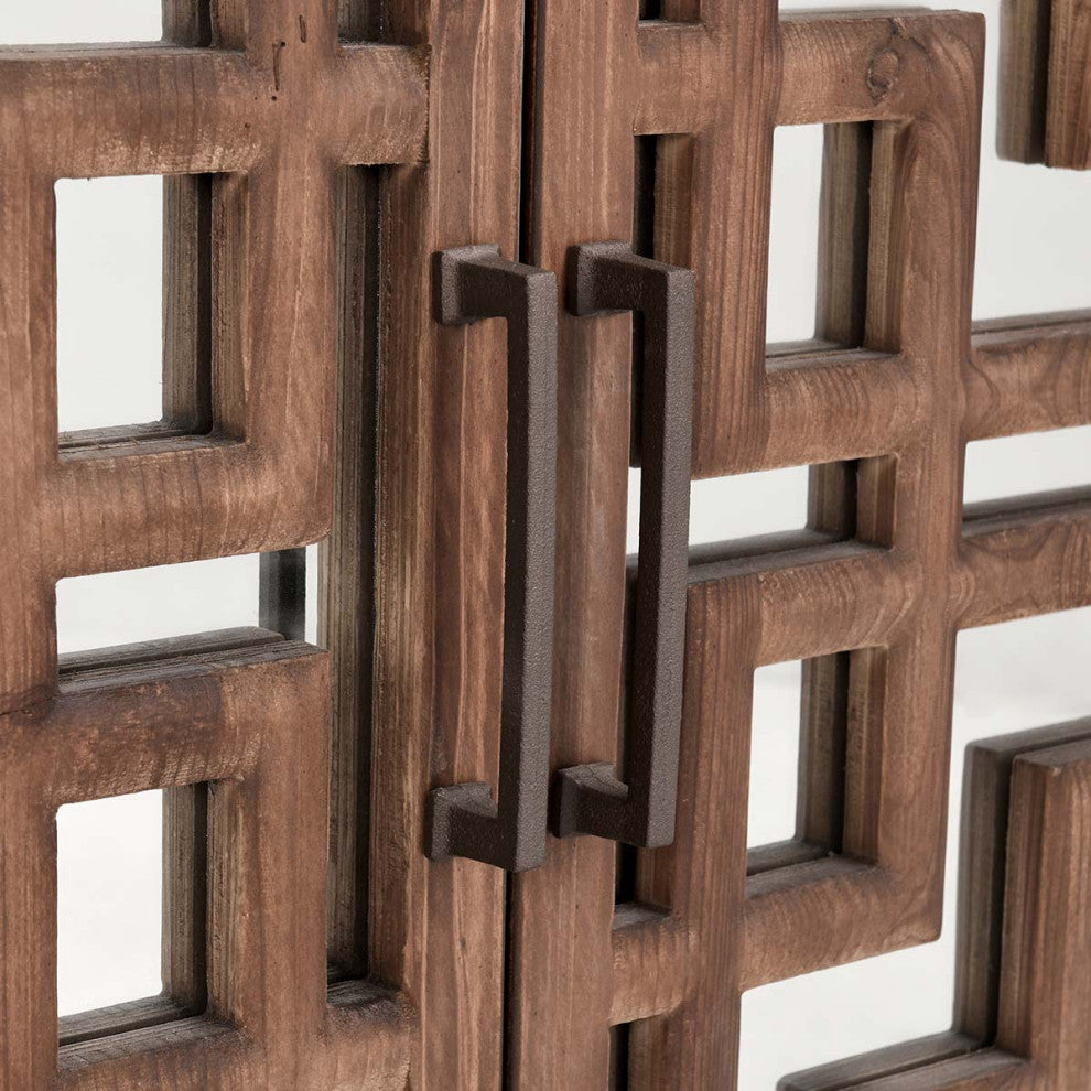 Chestnut Lattice Mirrored Sideboard
