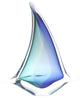 Murano Glass Design Sailboat Aqua Blue