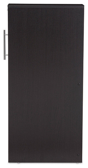 Wood Bookcase With One Pulled-out Door Shelving Cabinet