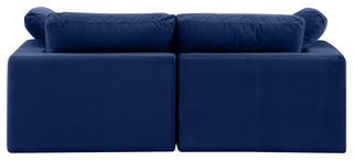 Comfy Upholstered Modular Sofa, Navy, 2-Piece: 2 Corner Chair, Velvet