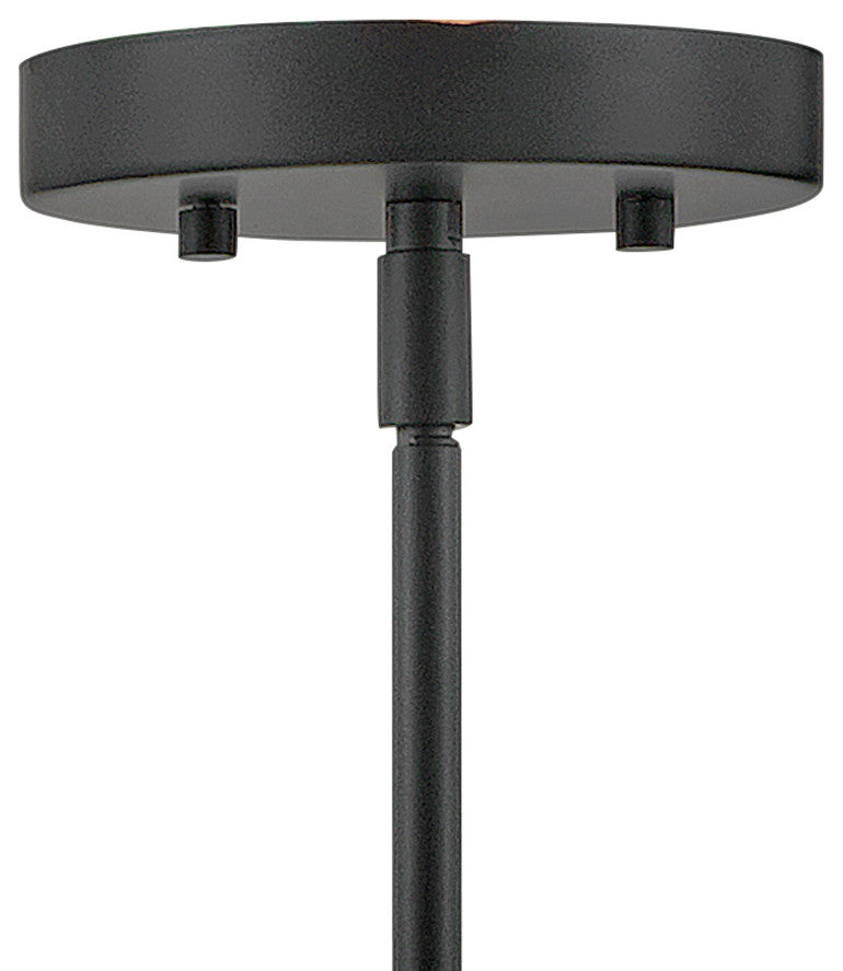 Lark Hux 36" Large Single Tier Chandelier, Black + Lacquered Brass