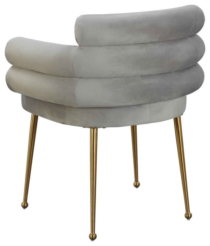 Dente Gray Velvet Dining Chair
