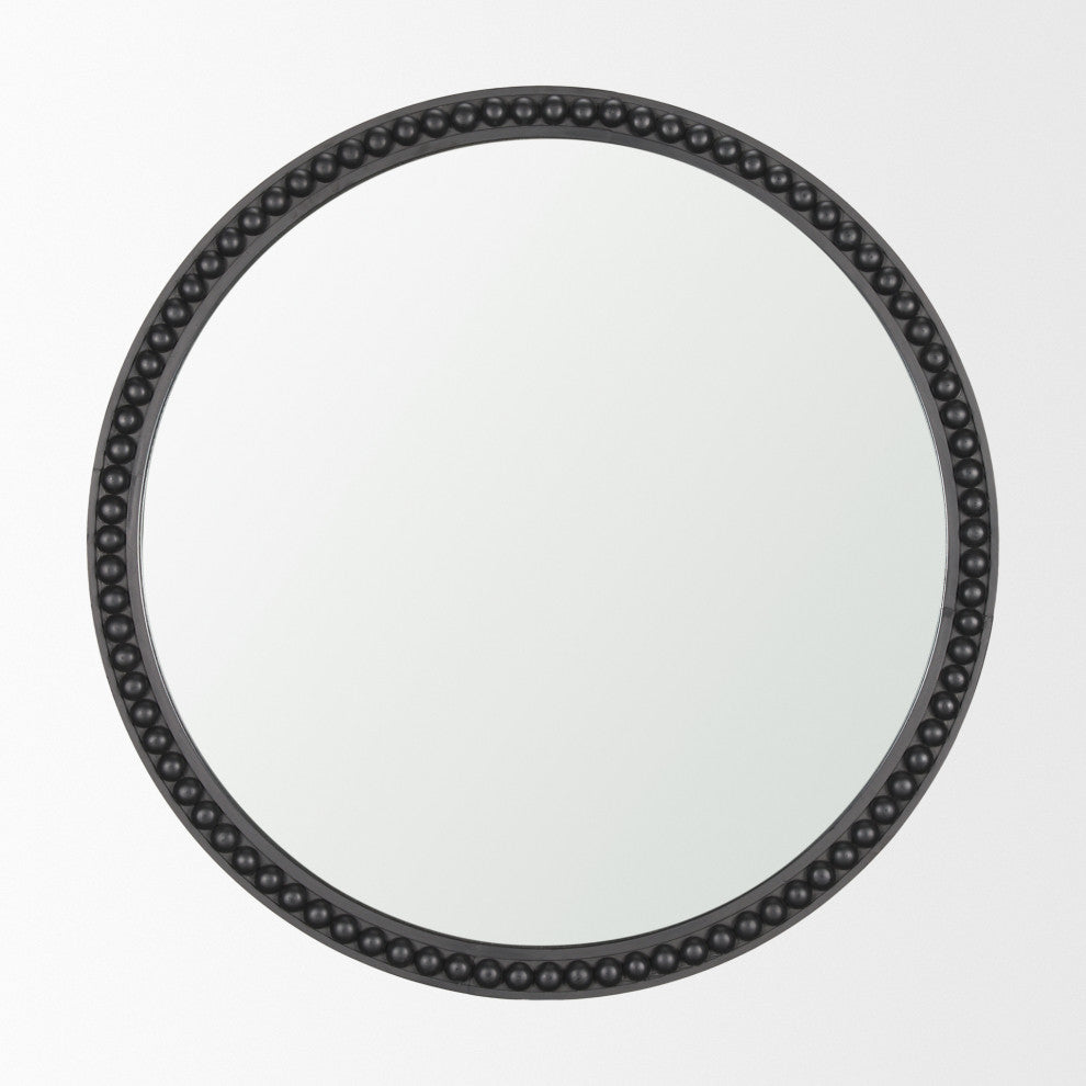 Roan Black Wood Beaded Wall Mirror