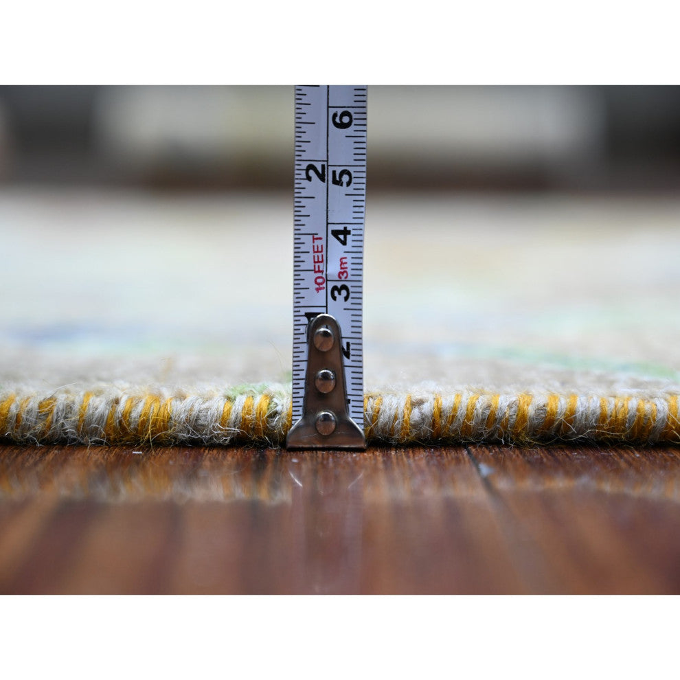 Smoke Gray Afghan Peshawar Wool Hand Knotted Oriental Rug, 3'1"x5'1"