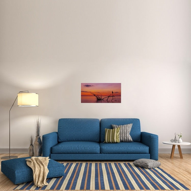 "Quiet Evening" Stretched Canvas Giclee by Verdon, 36x18"