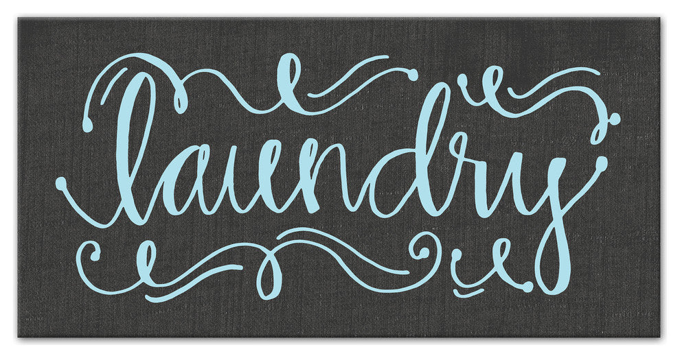 Calligraphy Style Laundry Canvas Wall Art, 10x20
