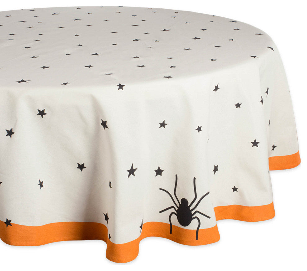 Black Stars Print Tablecloth 70 Round