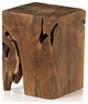 Teak Square Stool-Teak Root