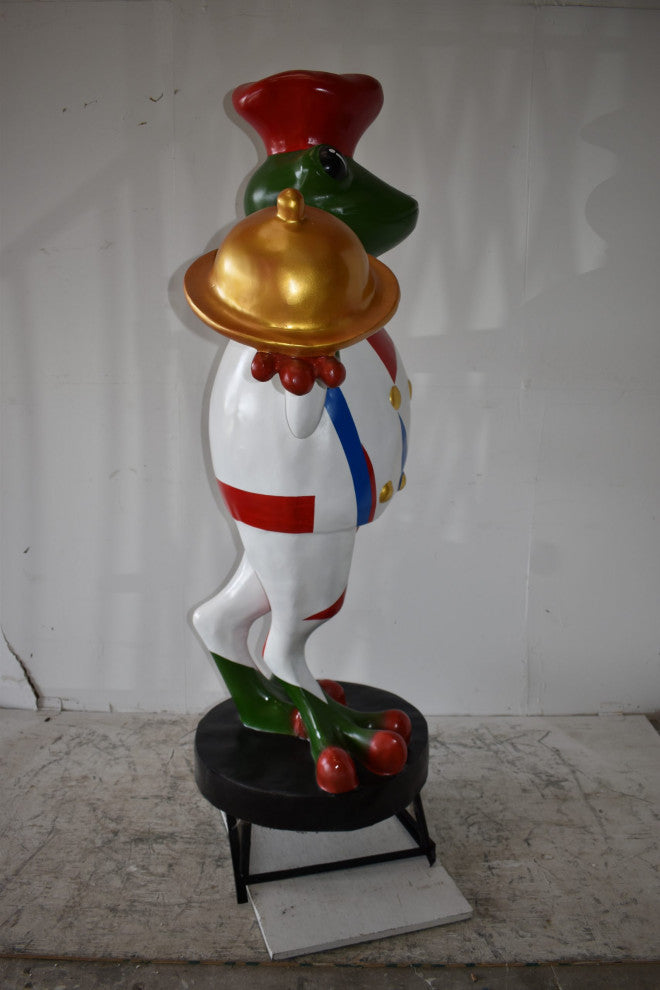 Giant Frog Chef Made of Resin Good for Outdoors Size: 41" x 30" x 70"H