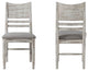 Modern Rustic Wooden Upholstered Dining Chair, Weathered White