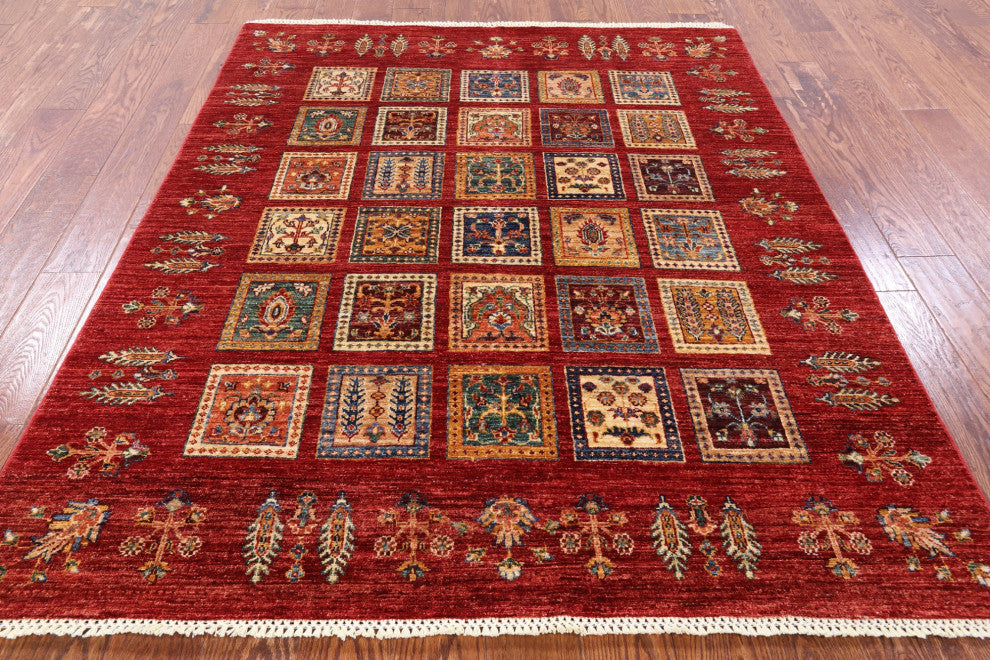 Hand-Knotted Tribal Persian Gabbeh Rug 5' 1" X 6' 1" Q4943