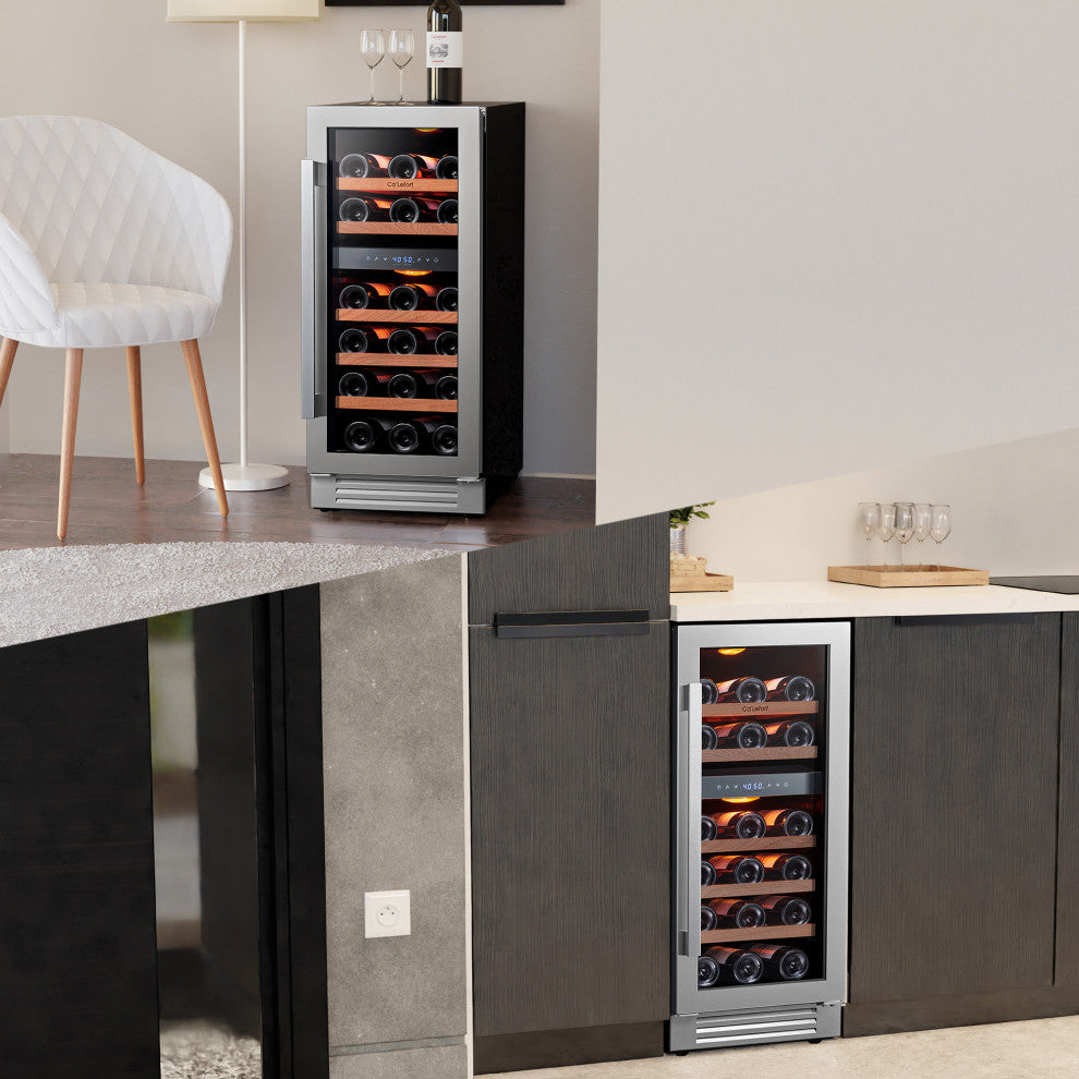 Ca"™Lefort Wine Cooler 15 Wine FridgeLED Lights, Built-In/Freestanding, Home