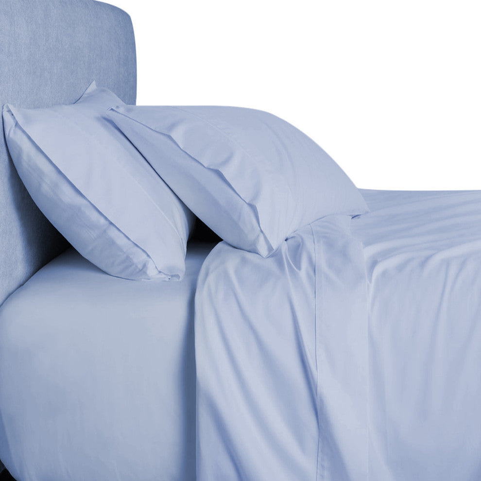 6-Piece Viscose From Bamboo Blue, Twin Extra Long Down Alternative Comforter