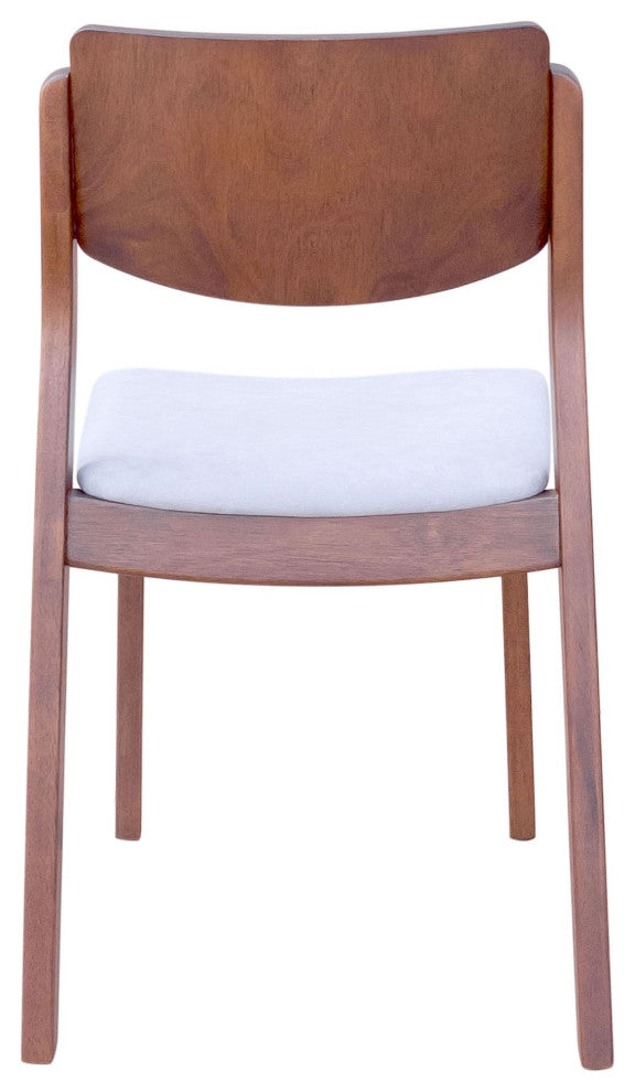 Dining Chair, Set of 2, Fabric, Wood, Gray, Walnut, Bar Kitchen Pub Bistro