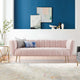 Tufted Sofa, Velvet, Pink, Modern, Living Lounge Room Hotel Lobby Hospitality