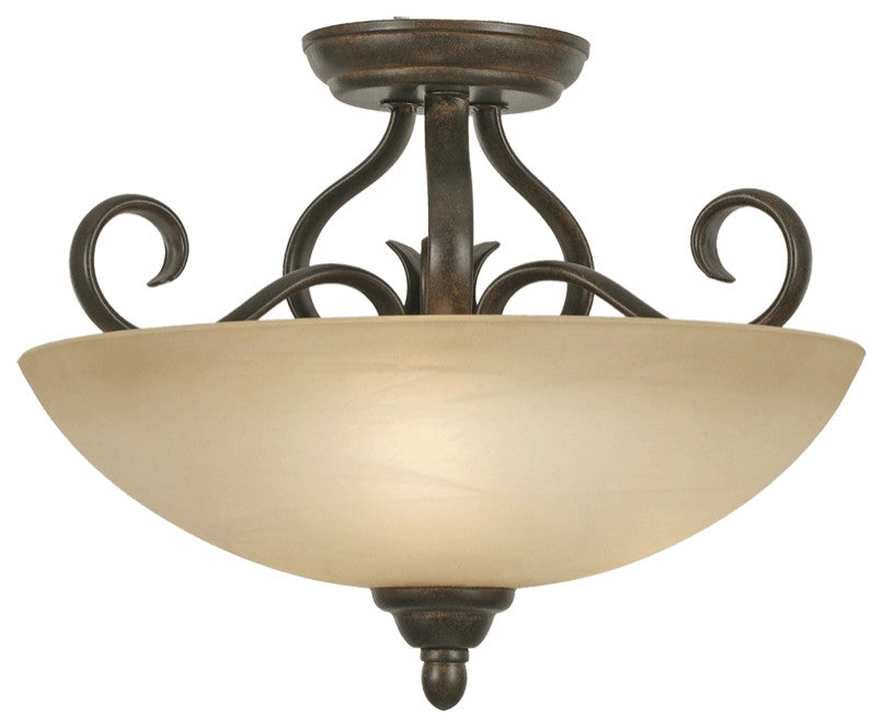 Golden Lighting Riverton Peppercorn Convertible Semi-Flush