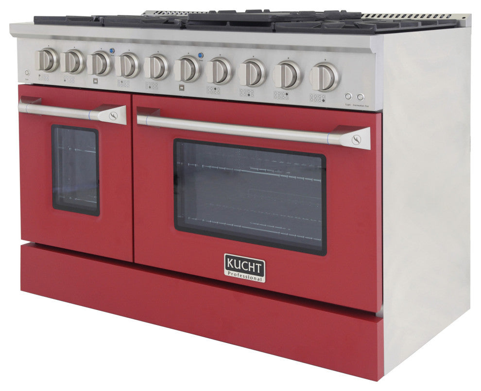 KUCHT Professional 48" 6.7 cu. ft. Range, Red, Natural Gas