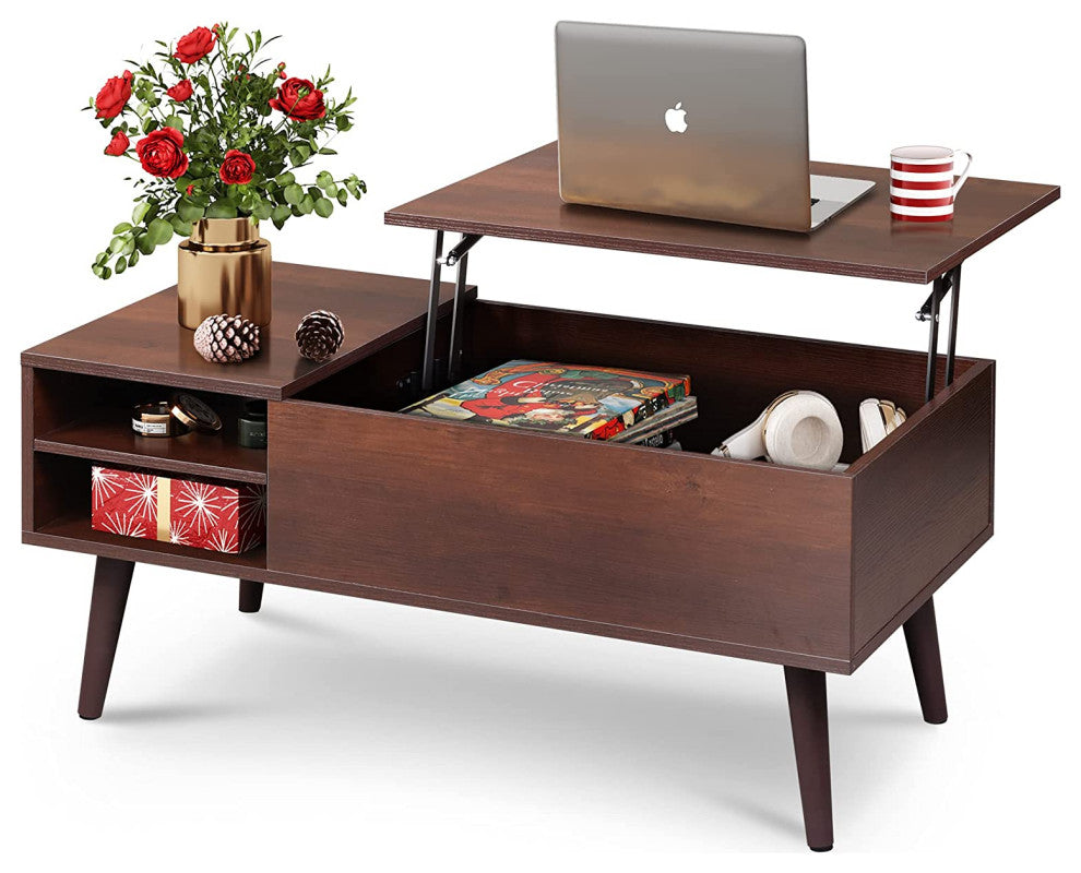 Lift Top Coffee Table with Storage, Hidden Compartment and Adjustable