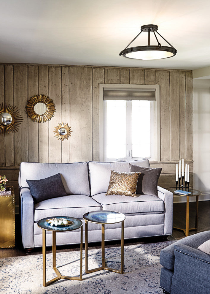 Hinkley Collier 4-Light Medium Semi-Flush Mount 3382BX, Black Oxide