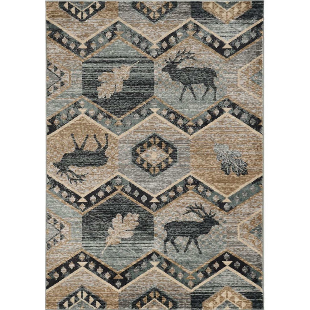 KAS Chester 5637 Seafoam Woodlands Area Rug, 9'x12'