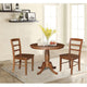 36" Round Top Pedestal Dining Table with 2 Madrid Ladderback Chairs