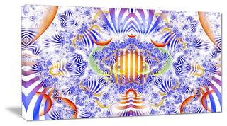 Magical Fairy Pattern Blue, Oversized Abstract Canvas Art Print, 60x28