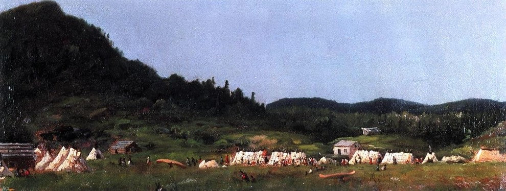 Eastman Johnson Camp Scene at Grand Portage, Gallery Wrapped Canvas, 15"x30"
