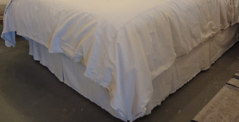 Natural Cotton Canvas Duvet Cover, Ivory, King