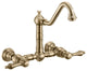 Whitehaus WHKWLV3-9402-NT-AB Antique Brass Wall Mount Faucet With Side Spray