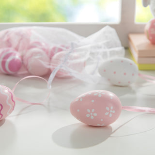 2.25"H Blue and Pink Easter Plastic Eggs, 2-Piece Set