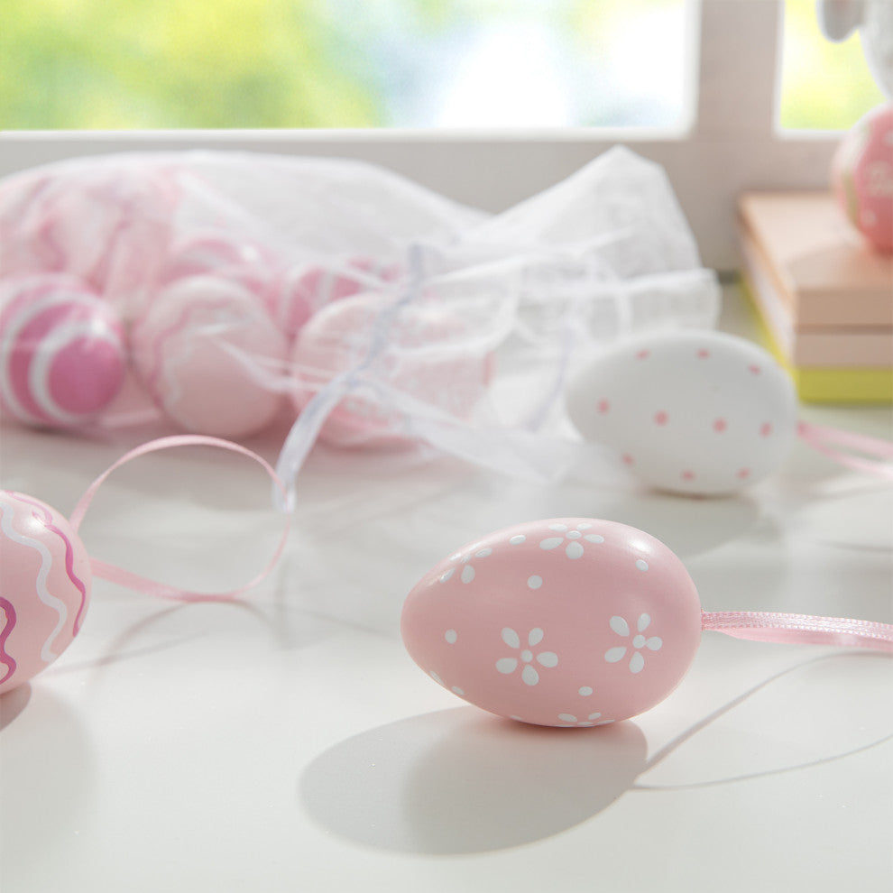2.25"H Blue and Pink Easter Plastic Eggs, 2-Piece Set