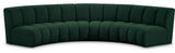 Infinity Black Boucle Fabric Upholstered Arc Shaped Modular Sectional, Green, 4-Piece, Arc-Shaped