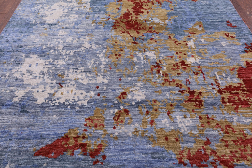 Abstract Handmade Wool Rug 7' 11" X 9' 11" Q8983