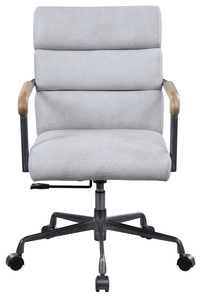 Acme Halcyon Office Chair Vintage White Top Grain Leather