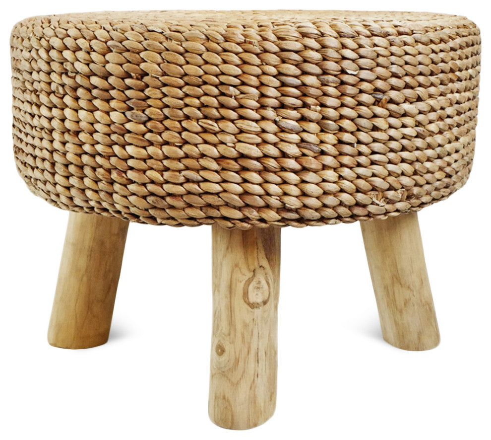 Round Banana Leaf Rope Stool