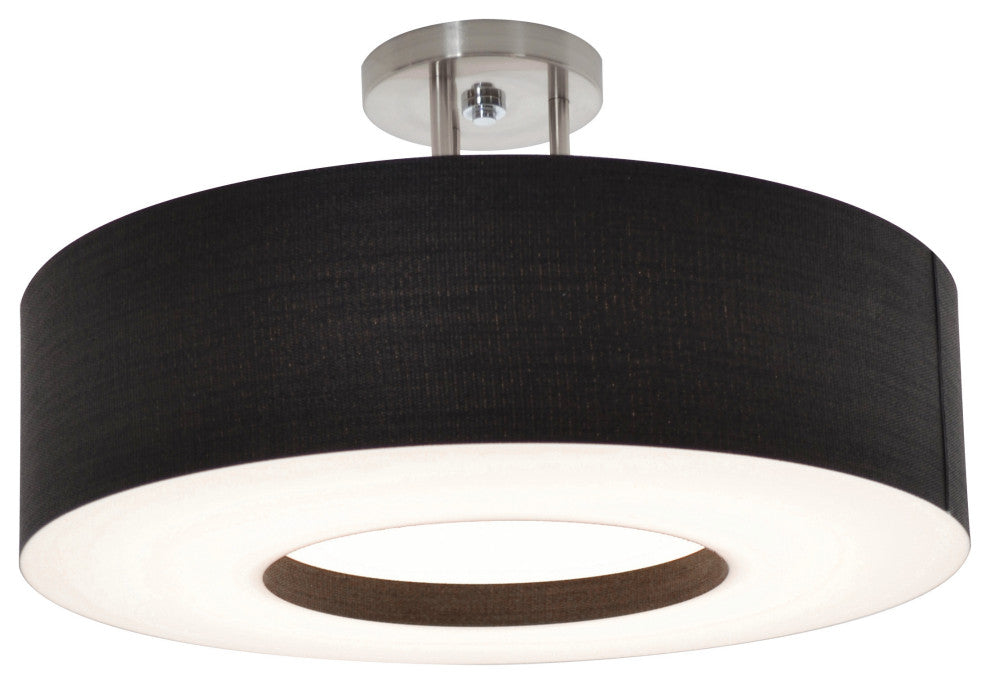 Montclair LED Ceiling Fixture, Black, 15", Flush Mount