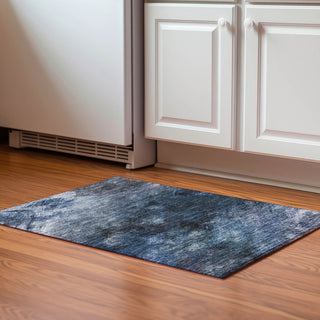 Premium Machine Washable Mayfield AMF590 Blue 1'8" x 2'6" Rug