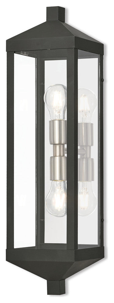 2 Light Outdoor Wall Lantern, Black